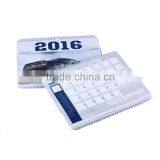 Custom Design Black Metal Spiral Desk Calendar Printing