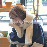 New Winter Warm Plain Woman Neck Warmer White Mink Fur Scarf thumbnail-5