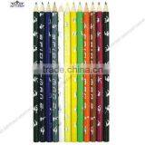 12 Colored Wooden Pencil Round Shape Color Print 7 Inches thumbnail-1