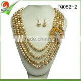 2016 Hot Sale African Jewelry Sets Black Beaded Necklace Pearls Necklace for Wedding Party thumbnail-3