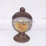 8009407MC- Metal Wire Cage Candle Lantern thumbnail-1