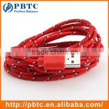 Cheap 2M Red Braided Usb Data Transfer Cable For Ipad