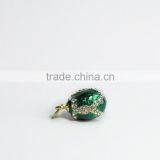Customized Metal Green Enamel Pendant Crystal Stone thumbnail-1