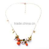 New Design Hot Sale Fashion delicate colorful pendant necklace, multiple pendants necklace