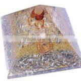 Crystal Quartz Orgonite Aluminium Layer Pyramid With Crystal Point : Wholesale Orgone Products thumbnail-3