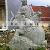 Sitting Buddha Statue Elephant Marble Stone Hand Carving Sculpture for Garden Home