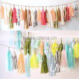 Bulk Diy Tissue Tassel Garland Elegant Colorful Gold and Silver Outdoor Foil and Tissue Outdoor Tinsel Garland thumbnail-5