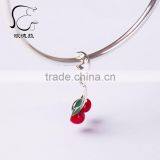 Leaves Enamel Silver Initial Letter Pendant thumbnail-2