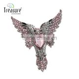 Classic style jewellry gun black eagle with pink rhinestone brooch jewelry