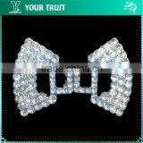 3MM 2MM Clear Crystal Garment Rhinestone Rhodium Metal Pair Buckle thumbnail-6