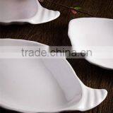 Ceramic Dinner Bamboo Shoots Shape White Irregular Plate for Restaurant Wedding Home thumbnail-4