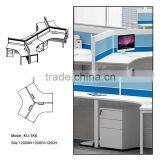 KU-TK6 Bright Colors Office Table Partition For 3 Person thumbnail-4