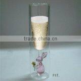 Rabbit Handmade Champagne Flute Glass