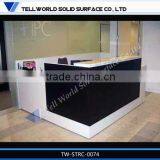 White Countertop With Black Reception Desk 2 Person Restaurant Reception Desk for Sale thumbnail-2