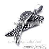 Feather Shape Enamel 316l Stainless Steel Custom Metal Pendant