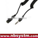6.35mm Stereo Plug to 6.35mm Stereo Jack Coiled Cord