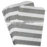 Gray and White Wide Horizontal Stripe Food Grade Paper Bags thumbnail-1