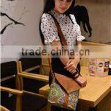 Unique Green Peacock Pattern Ladies Nylon Messenger Bag thumbnail-3