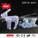 Acrylic LED Reindeer With Sleigh Sled Decoration thumbnail-1