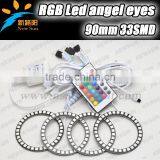 Factory Discount Price 90mm RGB Led Angel Eyes Rings 12V Multicolor Led Halo Ring Light for All Car Angel Eyes Headlight