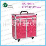 Pink Beauty Trolley Case,aluminum Trolley Hairdressing Cosmetic Case,professional Cosmetic Trolley Cases thumbnail-1