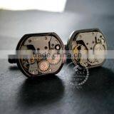 15x18mm Vintage Style Steam Punk Watch Movement Core Rhodium,metal Gun Black Fashion Cuff Links 6600067 thumbnail-3