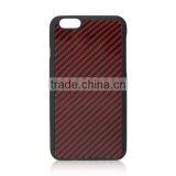 Red Carbon Fiber PC Bottom Protective Case, 100% Carbon Fiber for IPhone 6 Case thumbnail-1