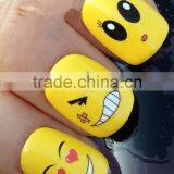 NAIL ART WRAP WATER TRANSFER DECALS STICKERS DECORATION SET EMOJI SMILEYS thumbnail-1