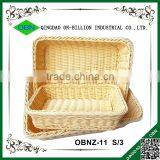 Rectangular Hand Weaving Plastic Rattan Basket for Bread thumbnail-3