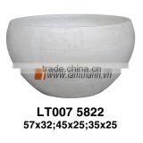 White Fiber Cement Light Concrete Round Pot Wholesale thumbnail-1