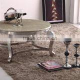 CT07R Metal Base Stainless Steel Marble Top Round Coffee Table thumbnail-2