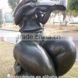 Playing Guitar Bronze Fat Lady Abstract Sculpture thumbnail-1