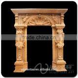 China Stone Carving Home Decoration Archway Red Door Marble Frame Sculpture thumbnail-6