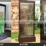 Stainless Steel Frame Glass Waterfall Green Bamboo Furniture thumbnail-3