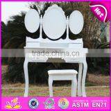 2017 New Design Youth White Folding Wooden Dressing Table W08H076 thumbnail-3