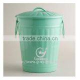 Galvanized Steel Garbage Bin Antique Metal Garbage Bin thumbnail-4