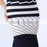 2016 New Arrival White & Black Stripe Knitted Crop and Fishtail High Waist Knitted Skirt Co-ord Set thumbnail-6