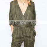 2015 Fashionable Hot Sale OEM Customized Wrap Front Women Jumpsuit thumbnail-3