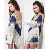 Online Shopping Fashion Women Long Sleeve Crochet Ladies Casual Clothing Top thumbnail-3
