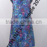 Sleeveless Round Neck Printed Cotton Ladies Dress thumbnail-2