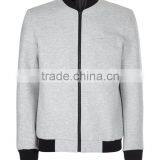 MGOO Men Custom Cotton Zip Up Coat Robbing Collar Tailored Jersey Bomber Jacket Grey Baseball Clothings thumbnail-5