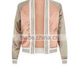 Women Custom Floral Embroidered Satin Bomber Jacket Baseball Jacket With Private Label thumbnail-2