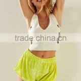 MGOO Wholesale Solid Color Booty Shorts Women Velour Relaxed-fit Shorty Short With Dolphin Hems thumbnail-4