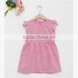 Latest Design Baby Girls Top Clothes Wholesale Infant Stripe Design Dress Girl Child Ruffle Sleeve Dress thumbnail-2