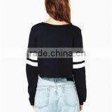New China Supplier for 100%cotton Slim Cropped Women's Fit Custom Matching Stripe Baseball Jersry Hoodies thumbnail-3