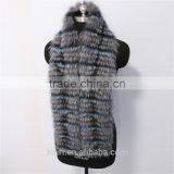 Super Long 150cm Winter Trendy Real Fox Fur Scarves Long Fox Fur Muffler Black and White Striped Fox Fur Scarf Zebra Scarves thumbnail-6
