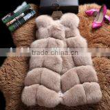 CN-R-27 Real fox fur coat medium pattern fox fur vest with detachable sleeve