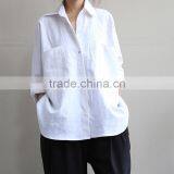 Z&M Linen Fabric Blouse Women Plus Size t Shirt Custom t Shirt for Women thumbnail-3