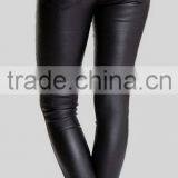 EY0211P Pants Fashion Women Bottoms Black PU Leather Slim Pant thumbnail-3