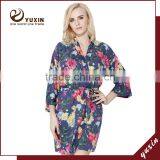 Floral Robe Bride Robe Cotton Short Keen Length Floral Bridesmaid Robe FR0048 thumbnail-1